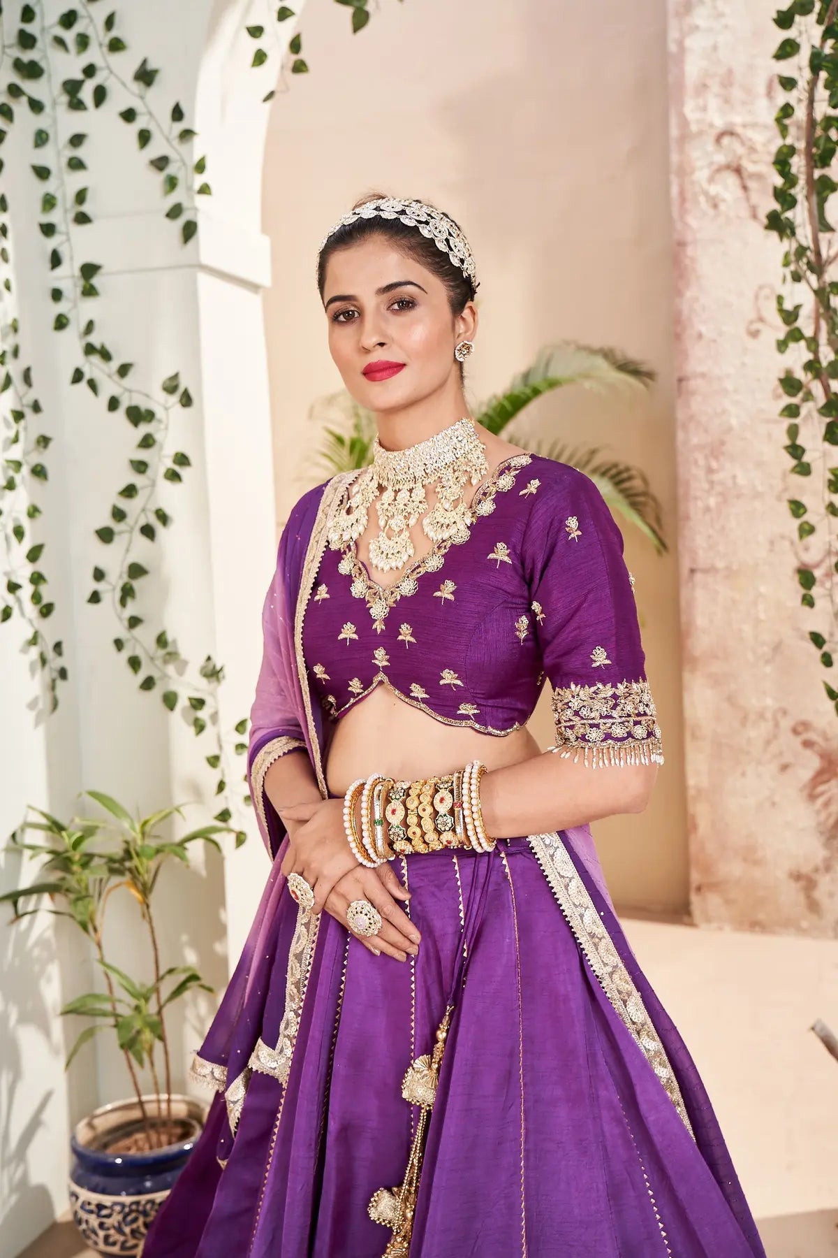 Amethyst Silk Lehenga