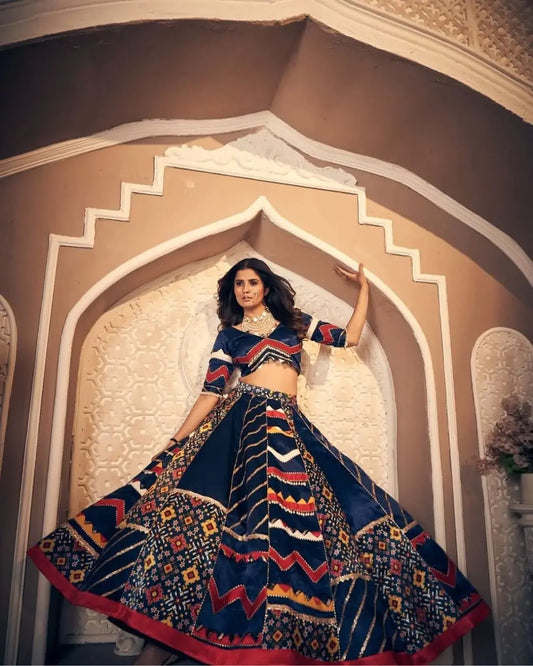 Beautiful twirl blue lehengs