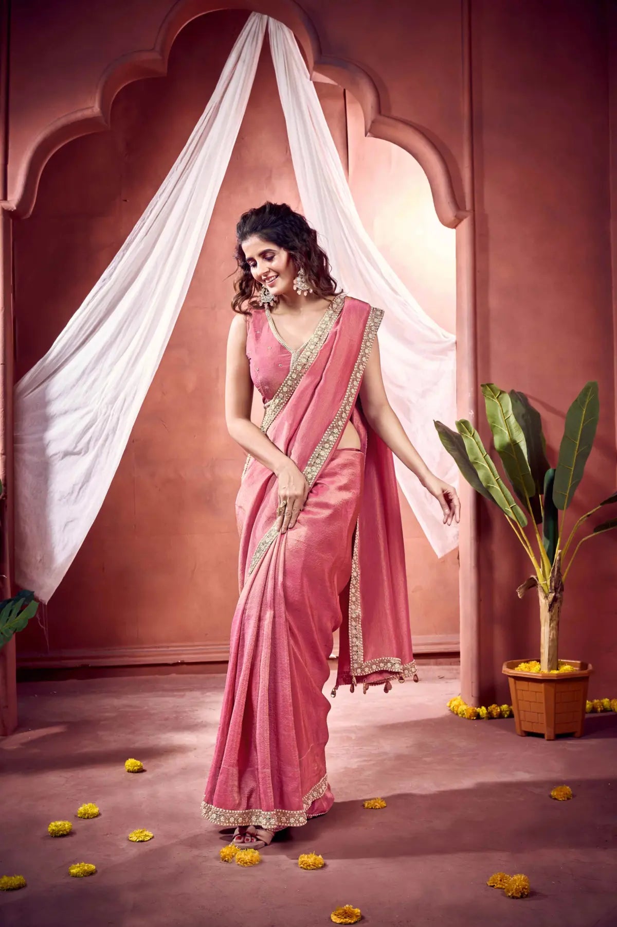 Pink Saree